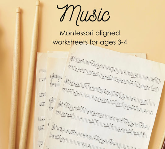Music Montessori Printable Pack: Ages 3 - 4