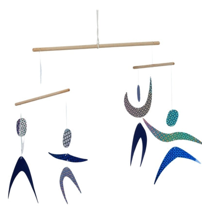 Set of 4 Montessori Baby Mobiles: Munari, Octahedron, Yellow Gobbi, and Dancers