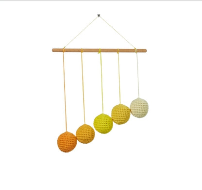 Set De 5 Mobiles Montessori - Noir Et Blanc, Gobbi Vert, Danseurs, Octaèdre, Arc-en-Ciel Avec Support