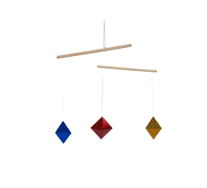 Set of 4 Montessori Baby Mobiles: Munari, Octahedron, Yellow Gobbi, and Dancers