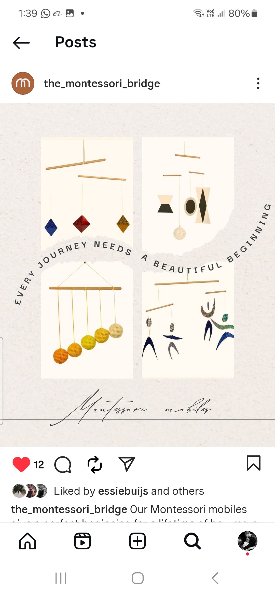 Set of 4 Montessori Baby Mobiles: Munari, Octahedron, Gobbi, and Dancers